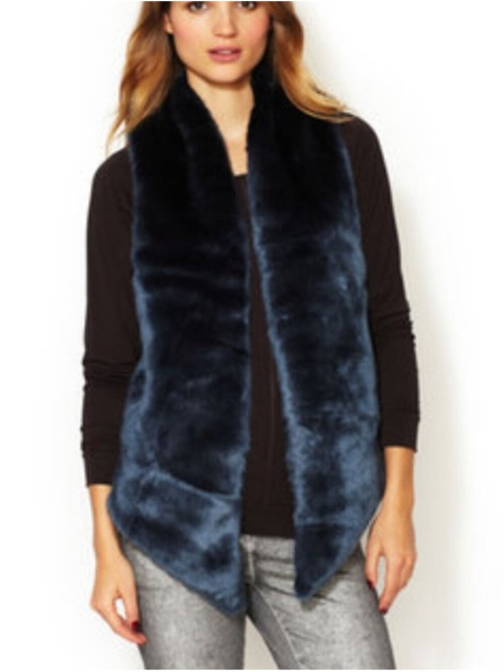 Tart Blue Fur Vest XS